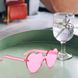 Набір сонцезахисних окулярів 8 шт у формі серця без оправи, рожеві (6 шт), прозорі (2 шт) 0521 фото 4