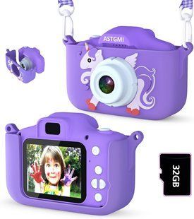 Дитячий цифровий фотоапарат ASTGMI C3 Purple Unicorn T3695 фото