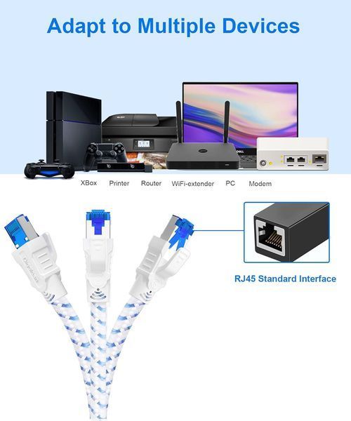 Мережевий кабель Ethernet 1 м / кабелі LAN для інтернет-мережі Cat 8 RJ45 T2578 фото