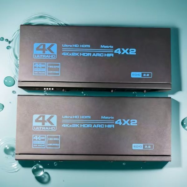 HDMI матричний комутатор 4x2 4K 60Hz з EDID ARC та інфрачервоним пультам керування MT3887 фото