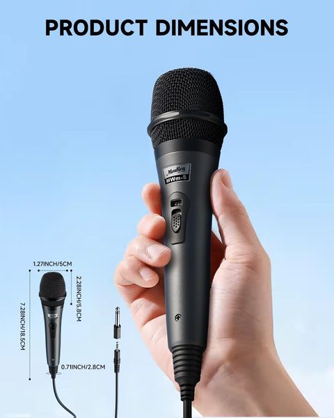 Дротовий динамічний караоке-мікрофон Moukey 4 м XLR 1520 фото