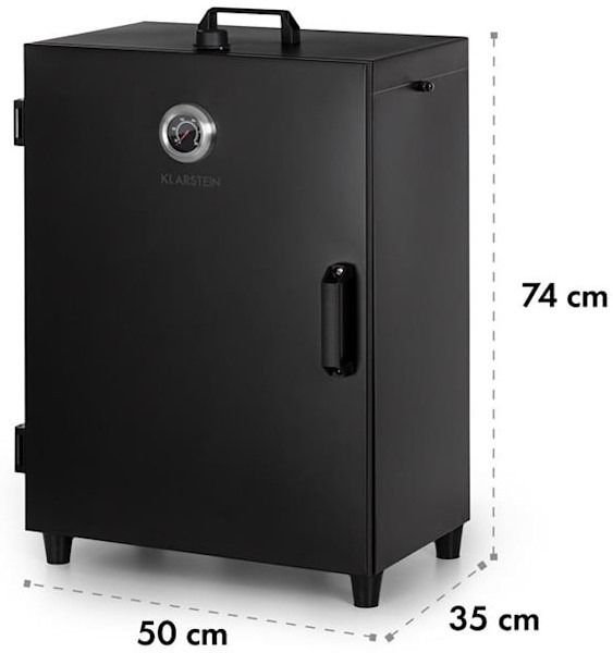 Коптильня (холодна/гаряча) з нержавіючої сталі Klarstein Flinstone Smoker Oven 1600 Вт, чорний (10034702) 10034702 фото