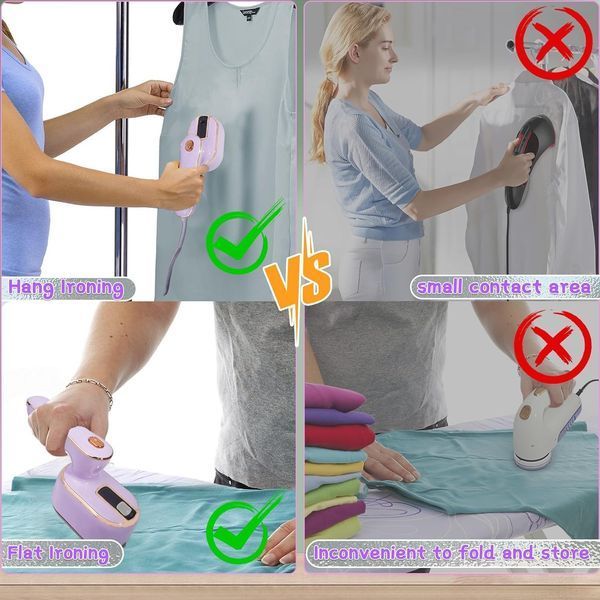 Портативный складной мини-утюг-отпаритель с паром QT042 1000 Вт Т0226 фото