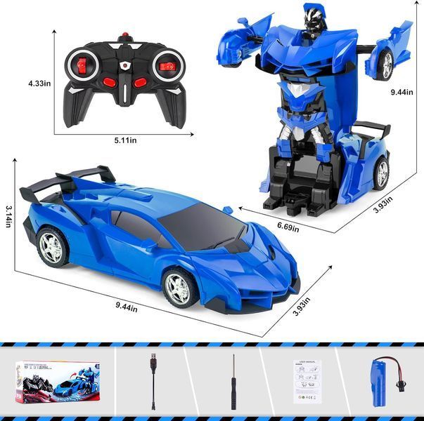 Робот-трансформер на радиоуправлении Thedttoy 2-в-1 Blue T3168 фото
