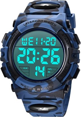 Чоловічий спортивний годинник Lavaredo, водонепроникний з хронографом, LED/датою 0355-1 фото