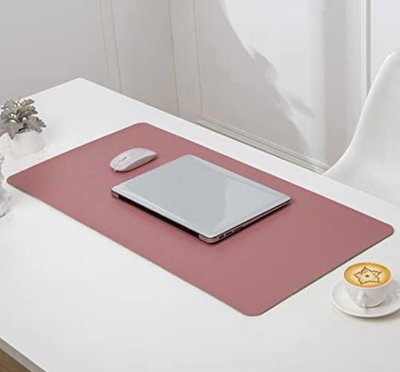 Настільний килимок 80 x 40 см для ПК/ноутбука і миші Oterri з водонепроникної штучної шкіри, рожевий 0838 фото