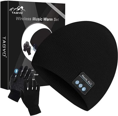 Комплект зимова шапка з Bluetooth навушниками і рукавиці для сенсорних екранів TAGVO 0124 фото