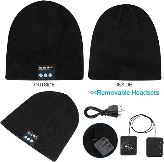 Комплект зимняя шапка из Bluetooth наушниками и перчатки для сенсорных экранов TAGVO 0124 фото