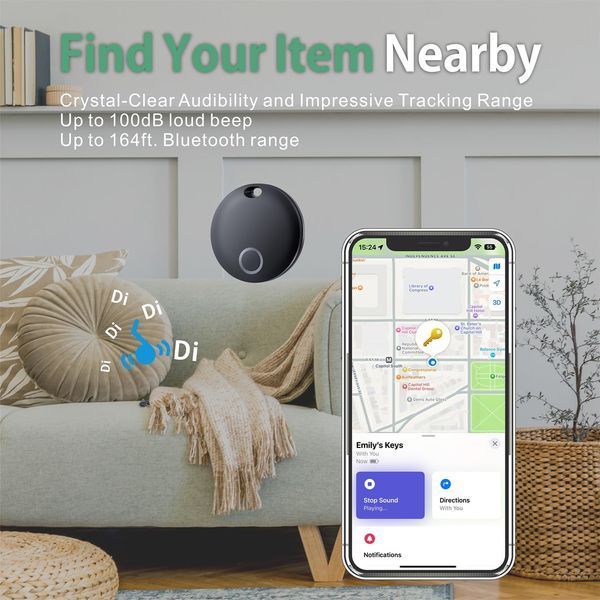 Розумні Bluetooth трекери Reyke Smart Tag Pro (4 шт), локатор ключів та багажу, сумісний з Apple iOS Find My T1092 фото