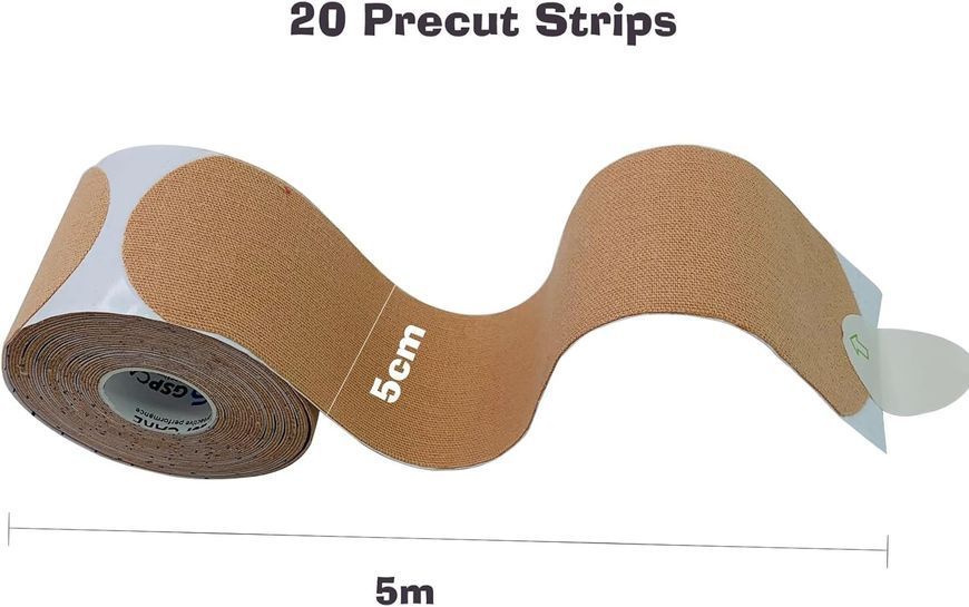 Кінезіологічна спортивна тейп-стрічка Pre-Cut 20 шт по 25 см (5 м) T0300 фото