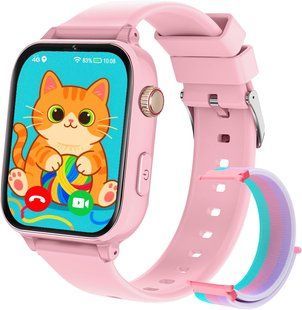 Детские смарт-часы Alutoria 4G с GPS-трекером и двумя ремешками Soft Pink M2972 фото
