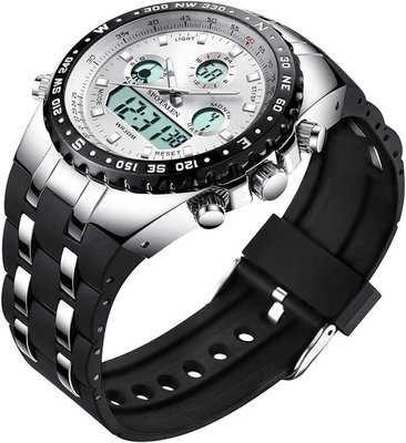 Мужские водонепроницаемые спортивные часы Spotalen Big Face с римскими цифрами и черным ремешком 0353 фото