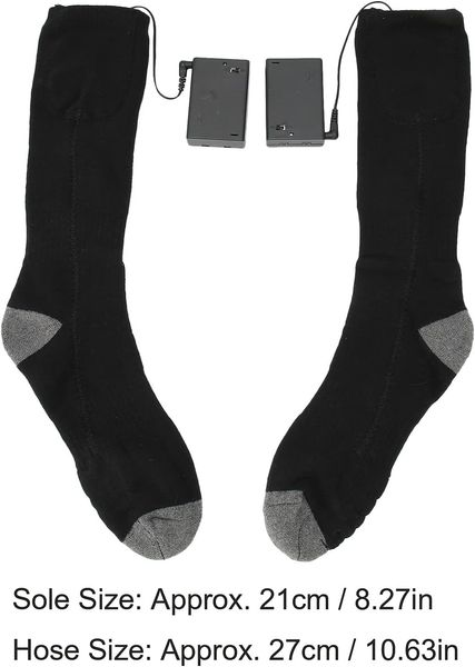 Хлопковые теплые носки с электрическим подогревом на батарее 1521 фото