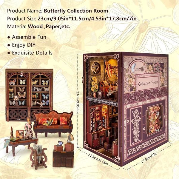 Інтер'єрний конструктор Book Nook TOYQI Butterfly Collection Room T3362 фото