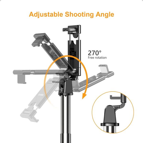 Штатив для телефону Gritin з селфі-палкою та пультом дистанційного керування 1678 фото
