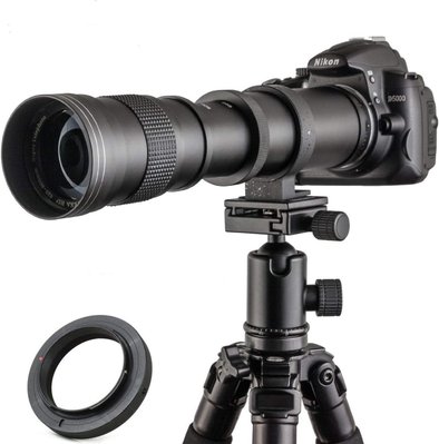 Телеобъектив JINTU 420-800mm f/8.3 с ручным увеличением для зеркальных фотоаппаратов Nikon, черный 0034-1 фото
