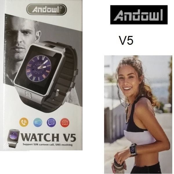 Умные часы Andowl V5 из нержавеющей стали с SIM-картой и монитором сердечного ритма (черный) 1001 фото
