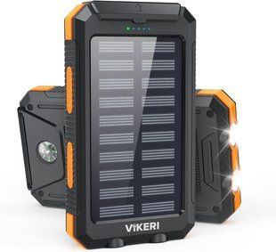 Портативний сонячний зарядний пристрій Vikeri Solar Power Bank 26800 мАг T1911 фото