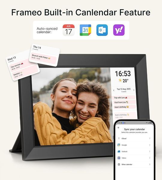 Цифровая фоторамка 10.1 дюйма с Wi-Fi, сенсорным IPS экраном и памятью 32 ГБ MT3989 фото