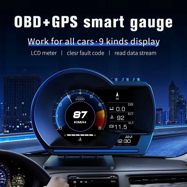Автомобільний HUD дисплей OBD2 спідометр проєктор на лобове скло універсальний M3843 фото