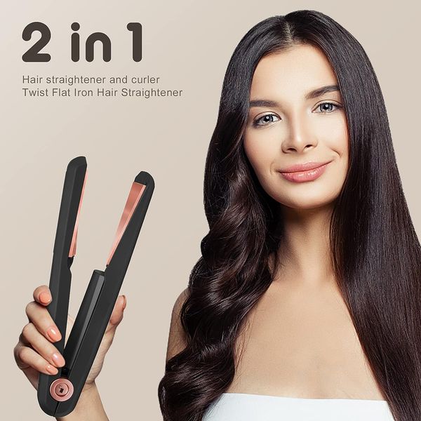 Беспроводной керамический выпрямитель, утюжок для волос MEXITOP Twist Flat Iron 2 в 1 1308 фото