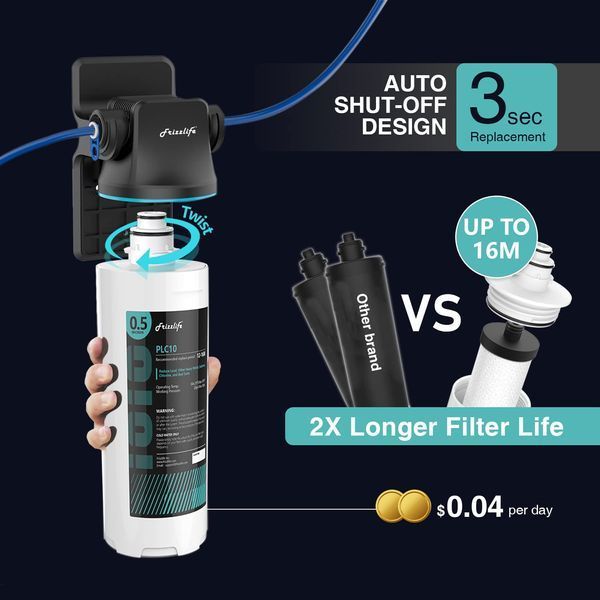 Система фільтрації води під раковиною з матовим нікелевим краном Frizzlife SW10F T1651 фото