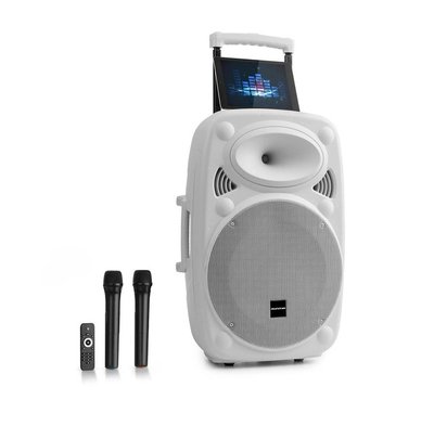 Мобильная акустическая система Auna Streetstar 15, 15" (38 см) 2 микрофона ВВЧ 1000 Вт, белая 10032267 фото