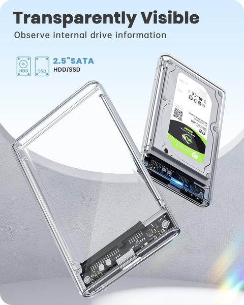 Корпус зовнішнього жорсткого диска POSUGEAR 2,5 дюйма USB 3.0 до SATA III, 7 мм/9,5 мм 1258 фото
