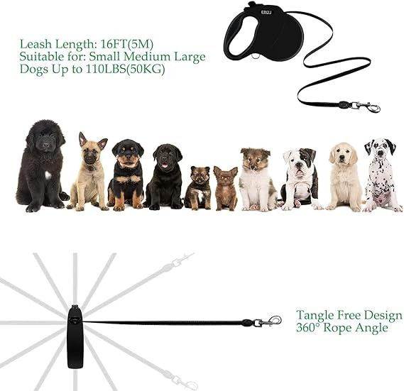 Висувний поводок для собак (до 20 кг) ETACCU 5м  без нашийника 542 фото