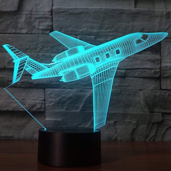 Светодиодный ночник в виде самолета YKLWORLD 3D, 7 цветов, USB питание 1310 фото