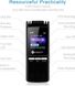 Цифровой диктофон Etekcity 8 ГБ, 560 часов, музыкальный проигрыватель MP3, встроенный громкоговоритель 0356 фото 4