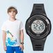 Детские часы цифровые со светодиодной подсветкой, водонепроницаемый, черный. 0565 фото 4