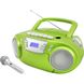 Радіо CD-програвач FM, USB, касета Soundmaster SCD5800GR з караоке-мікрофоном, зелений m019-2 фото 1