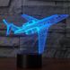 Світлодіодний нічник у вигляді літака YKLWORLD 3D, 7 кольорів, USB живлення 1310 фото 8