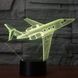 Світлодіодний нічник у вигляді літака YKLWORLD 3D, 7 кольорів, USB живлення 1310 фото 3