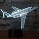 Світлодіодний нічник у вигляді літака YKLWORLD 3D, 7 кольорів, USB живлення 1310 фото 6