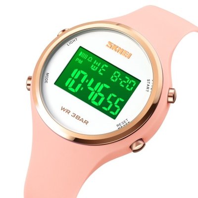 Жіночий електронний годинник SKMEI 1720 світлодіодний цифровий дисплей, рожевий 1003 фото