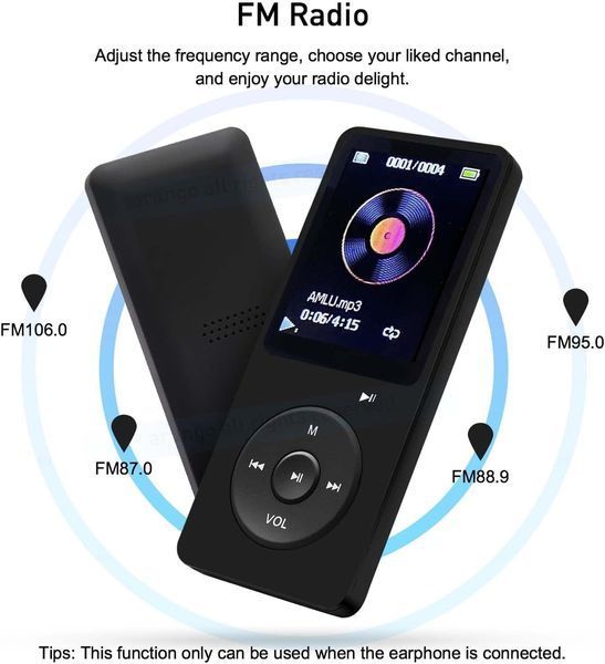 Портативний MP3-плеєр Arungo MP10 з динаміком / SD карта 32 ГБ / навушники T0479 фото