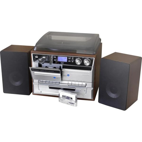 Музыкальный центр c радио DAB+/FM, CD/MP3 Soundmaster MCD5550BR, винил, двойная кассета, USB, Bluetooth m043-1 фото