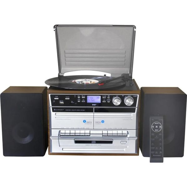 Музыкальный центр c радио DAB+/FM, CD/MP3 Soundmaster MCD5550BR, винил, двойная кассета, USB, Bluetooth m043-1 фото
