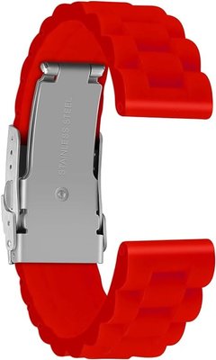 Силіконовий ремінець для годинника 18 мм з пряжкою з нержавіючої сталі, червоний 0953 фото