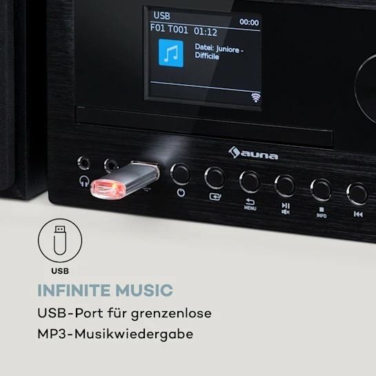 Стереосистема Auna Connect System, інтернет /DAB+/FM-радіо, CD, Bluetooth, USB (10039895) 10039895 фото