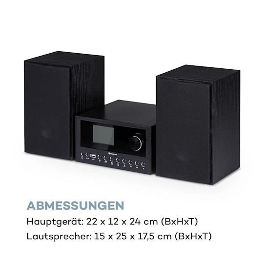 Стереосистема Auna Connect System, інтернет /DAB+/FM-радіо, CD, Bluetooth, USB (10039895) 10039895 фото