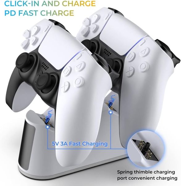 Зарядна станція для джойстика PlayStation 5 з регульованим RGB-підсвічуванням та швидкою зарядкою 1479 фото