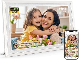 Цифровая фоторамка 10.1 дюйма с Wi-Fi, сенсорным IPS экраном, памятью 32 ГБ и настенным креплением MT3993 фото