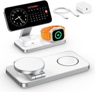 Безпровідний зарядна станція Keepro 3 в 1 для iPhone T1712 фото