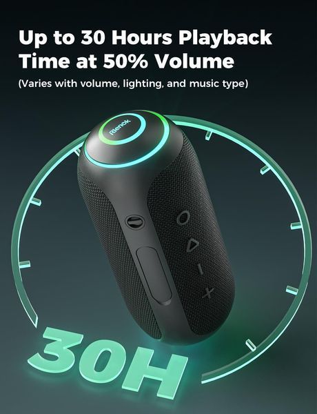 Портативная Bluetooth-колонка RIENOK S4 Max 40W Black (IPX7, 5200mAh, RGB) T1279 фото