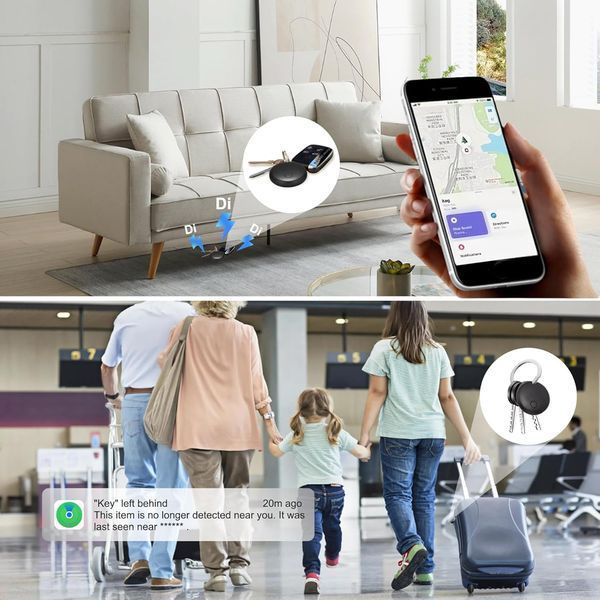 Умный трекер-тег LOSHALL F08 совместимый с Apple Find My (Black) T3325 фото