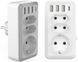 Мережевий адаптер зарядний пристрій (4 USB з 3 AC) T2502 фото 5