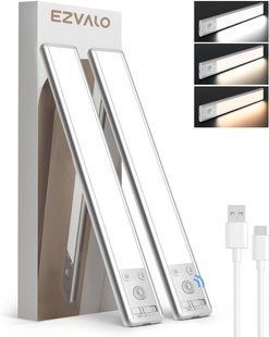 Светильник под шкаф EZVALO 25 см с датчиком движения и аккумулятором 2500 mAh Silver (2 шт.) T2928 фото